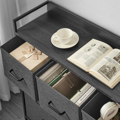 Grey Dresser with 7 Spacious Fabric Storage Drawers for Bedroom Organisation by Songmics