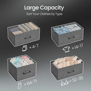Grey Dresser with 7 Spacious Fabric Storage Drawers for Bedroom Organisation by Songmics