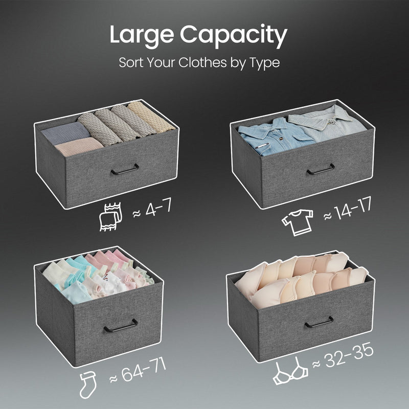 Grey Dresser with 7 Spacious Fabric Storage Drawers for Bedroom Organisation by Songmics