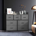 Grey Dresser with 7 Spacious Fabric Storage Drawers for Bedroom Organisation by Songmics