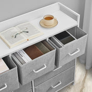 Dresser With 7 Spacious Grey Fabric Drawers for Bedroom Storage by Songmics, 28.5x98x85cm
