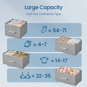 Dresser With 7 Spacious Grey Fabric Drawers for Bedroom Storage by Songmics, 28.5x98x85cm