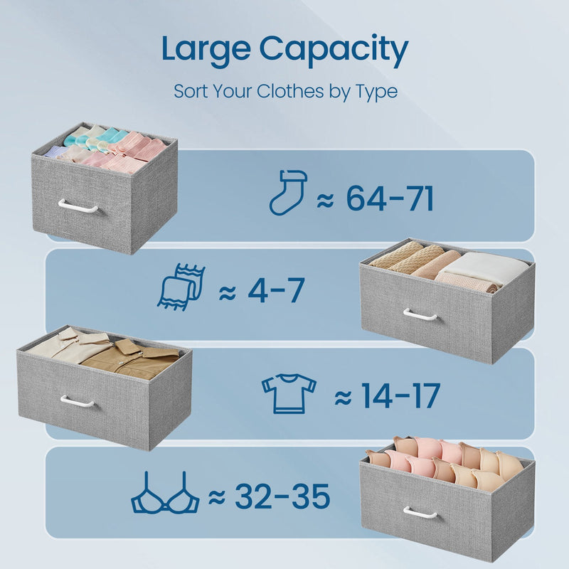 Dresser With 7 Spacious Grey Fabric Drawers for Bedroom Storage by Songmics, 28.5x98x85cm