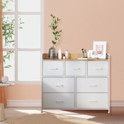 7 Drawer Dresser With Fabric Drawers Spacious Storage for Bedroom Organisation by Songmics, 98x28.5x85cm