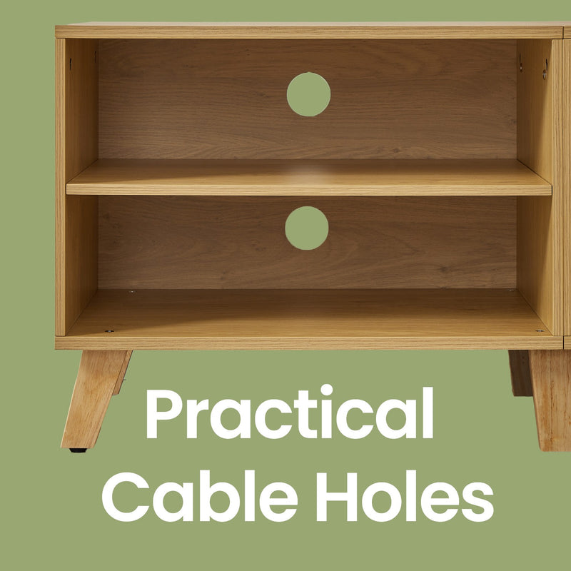 Wooden TV Stand 140 cm with Storage Cabinets Fits TVs up to 60 Inches by Vasagle