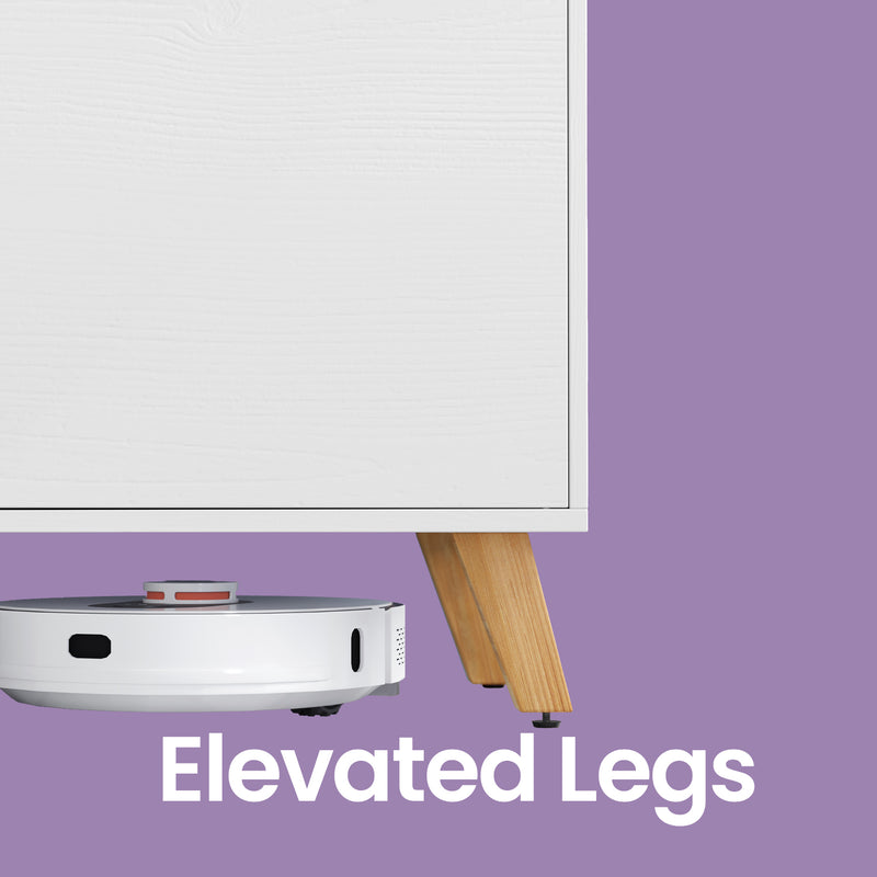 White TV Cabinet for TVs up to 60" with shelves & Cupboards by Vasagle VASAGLE