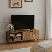 Wood TV Stand 140 cm Long with Storage Cabinets for TVs up to 60 Inches by Vasagle