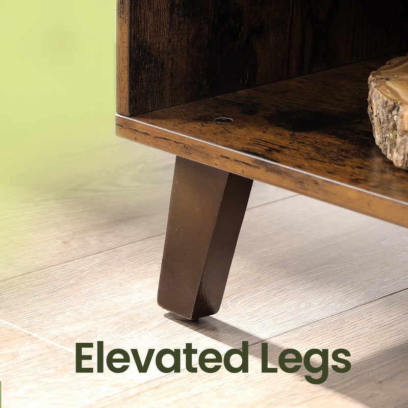 Wood TV Stand 140 cm Long with Storage Cabinets for TVs up to 60 Inches by Vasagle