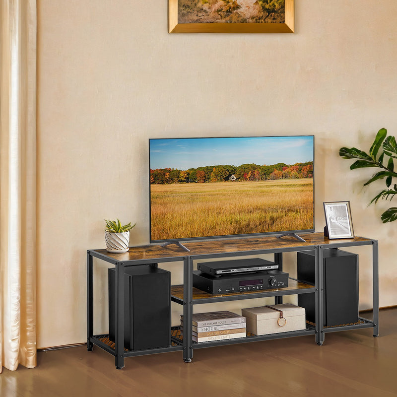 Industrial TV Stand for TVs up to 65 Inches with 3 Tiers Storage for Living Room by Vasagle