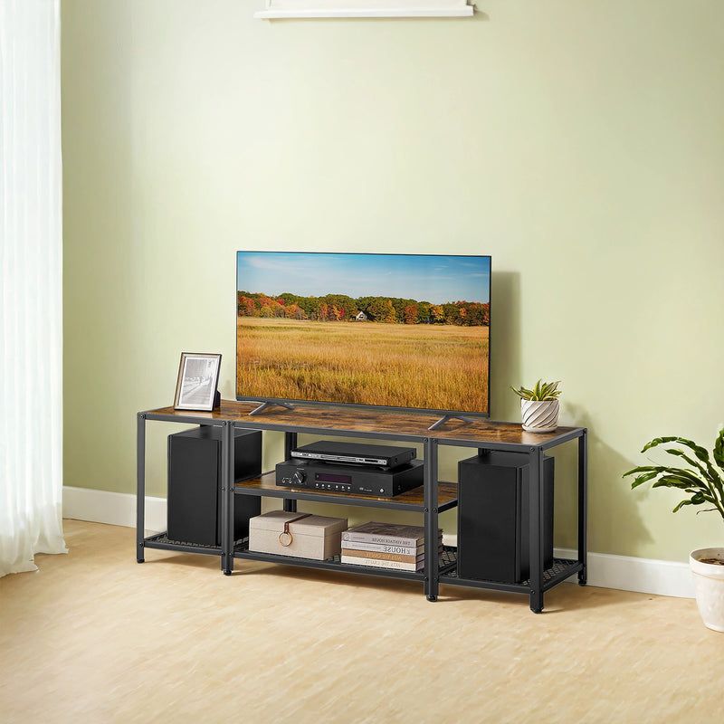 Industrial TV Stand for TVs up to 65 Inches with 3 Tiers Storage for Living Room by Vasagle