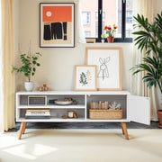 White Wooden TV Stand Cabinet with Storage for TVs up to 55 Inches for Living Room by Vasagle VASAGLE
