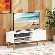 White Wooden TV Stand Cabinet with Storage for TVs up to 55 Inches for Living Room by Vasagle VASAGLE