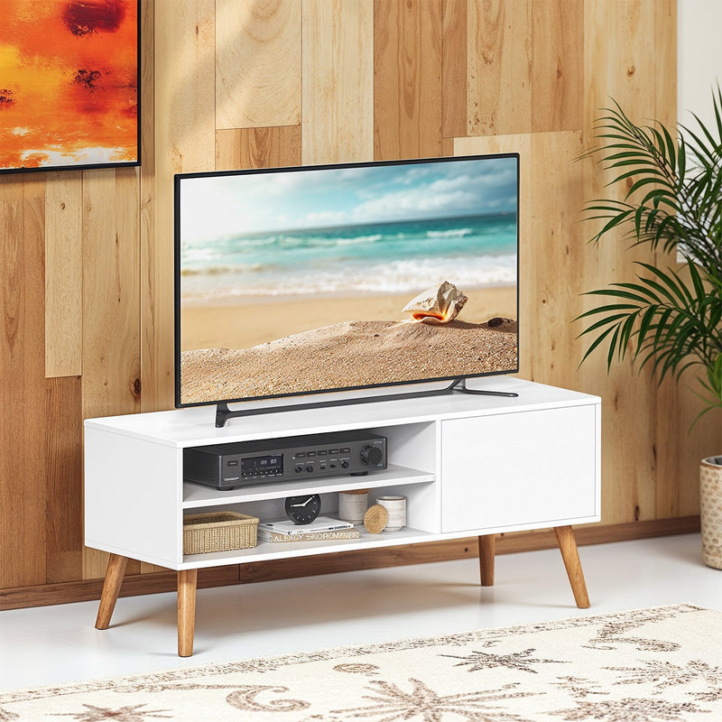 White Wooden TV Stand Cabinet with Storage for TVs up to 55 Inches for Living Room by Vasagle VASAGLE