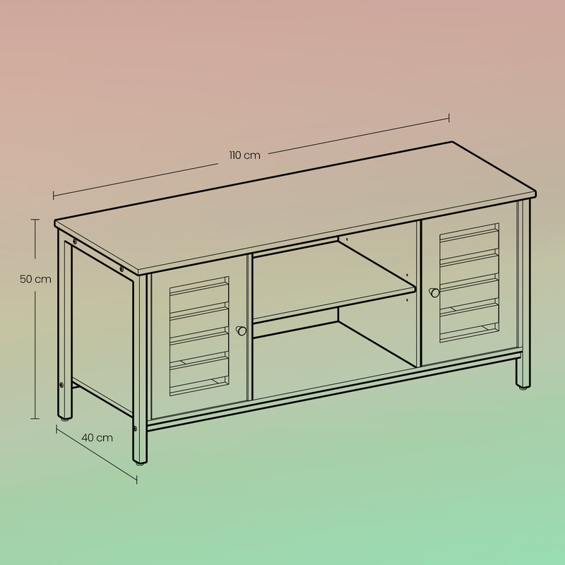Wooden TV Stand with Storage Cabinet and Open Shelves for Living Room by Vasagle