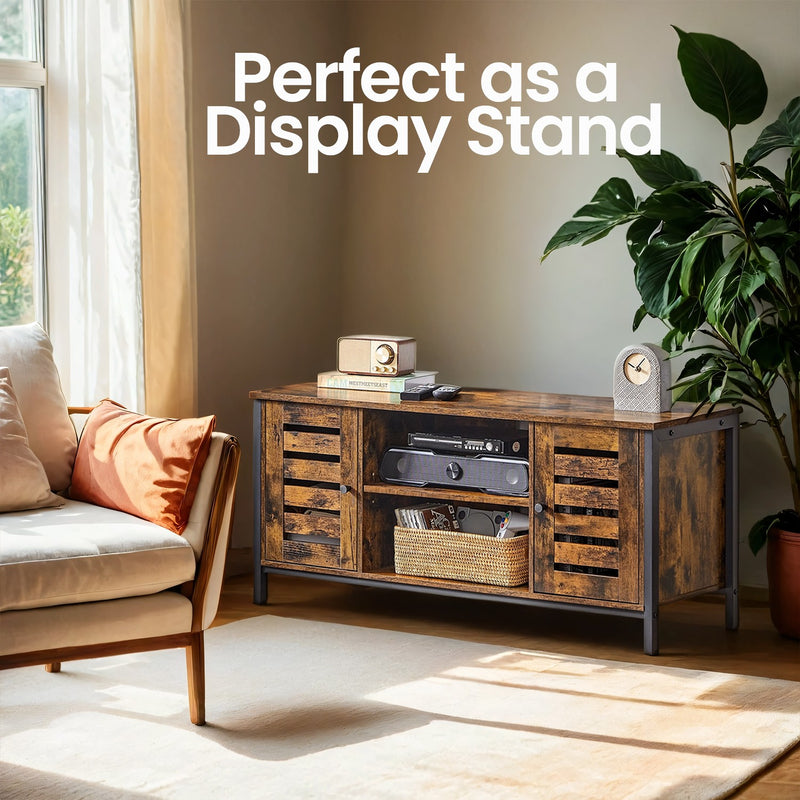 Wooden TV Stand with Storage Cabinet and Open Shelves for Living Room by Vasagle