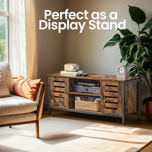 Wooden TV Stand with Storage Cabinet and Open Shelves for Living Room by Vasagle