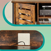 Wooden TV Stand with Storage Cabinet and Open Shelves for Living Room by Vasagle