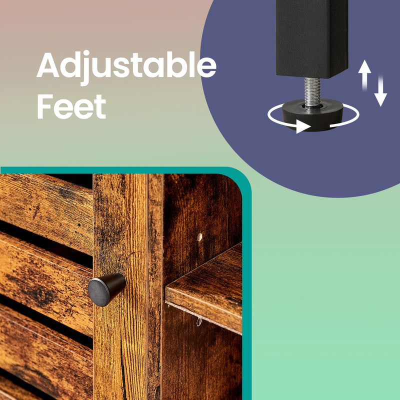 Wooden TV Stand with Storage Cabinet and Open Shelves for Living Room by Vasagle