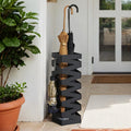 Square Metal Umbrella Stand with Hooks and Removable Drip Tray for Hallway by Songmics