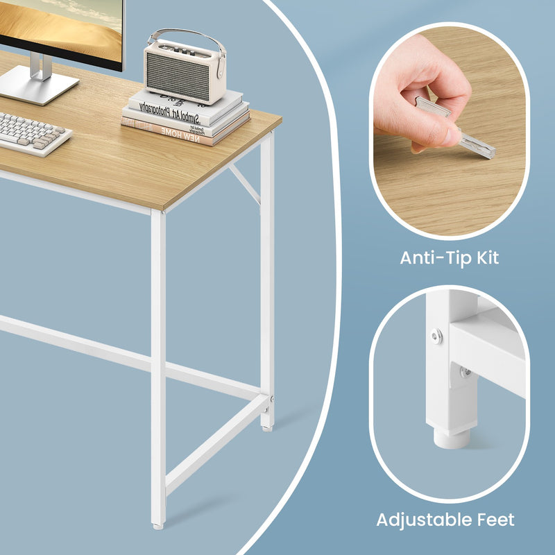 Wooden Computer Desk with Storage Shelf for Home Office or Study Room by Vasagle