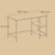 Industrial Computer Desk with 2 Storage Shelves for Home Office Workspace by Vasagle