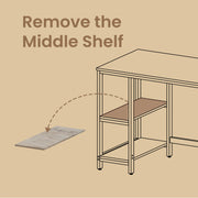 Computer Desk with Adjustable Shelves Reversible Writing Table for Home Office by Vasagle