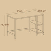 Computer Desk with Adjustable Shelves Reversible Writing Table for Home Office by Vasagle
