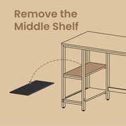 Industrial Computer Desk with 2 Storage Shelves for Home Office Workspace by Vasagle