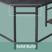 L Shaped Corner Computer Desk with Storage Shelves for Home Office in Ebony Black by Vasagle