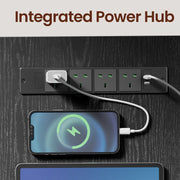 Black L shaped Corner Office Desk With Built In Power Outlets Storage and Spacious Work Surface by Vasagle