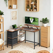 L Shaped Gaming Desk with Monitor Stand Drawers and Adjustable Shelf for Home Office by Vasagle