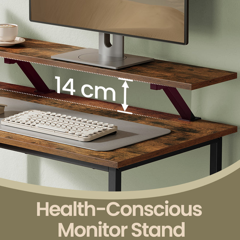 L Shaped Gaming Desk with Monitor Stand Drawers and Adjustable Shelf by Vasagle