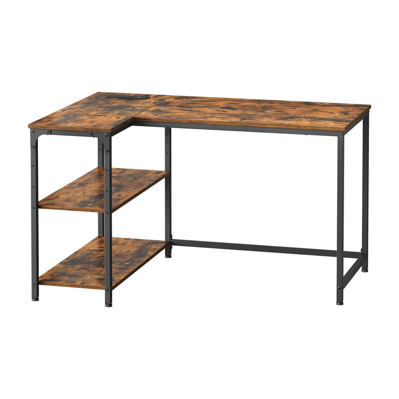 L-Shaped Corner Computer Desk with Power Outlets and Storage Shelves by Vasagle VASAGLE