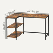 L-Shaped Corner Computer Desk with Power Outlets and Storage Shelves by Vasagle VASAGLE