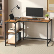 L-Shaped Corner Computer Desk with Power Outlets and Storage Shelves by Vasagle VASAGLE