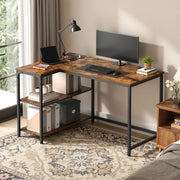 L-Shaped Corner Computer Desk with Power Outlets and Storage Shelves by Vasagle VASAGLE