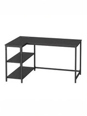L-Shaped Corner Computer Desk with Power Outlets and Storage Shelves by Vasagle VASAGLE
