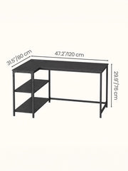 L-Shaped Corner Computer Desk with Power Outlets and Storage Shelves by Vasagle VASAGLE