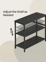 L-Shaped Corner Computer Desk with Power Outlets and Storage Shelves by Vasagle VASAGLE