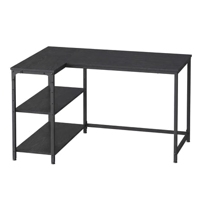 Black L Shaped Corner Computer Desk with Adjustable Storage Shelves for Gaming by Vasagle VASAGLE