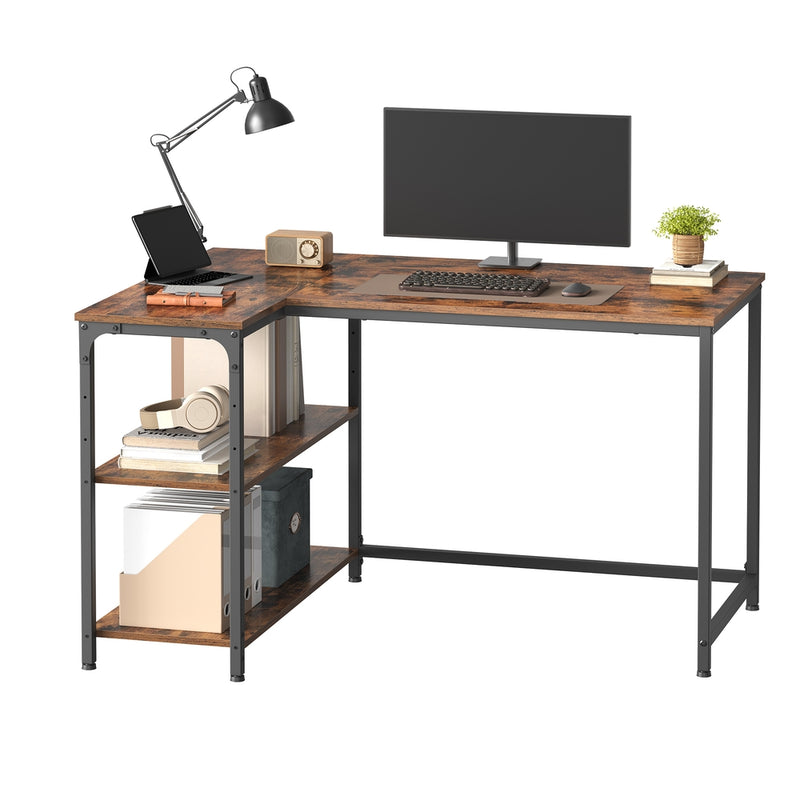 L Shaped Corner Desk with Adjustable Shelves Ideal for Gaming and Office by Vasagle VASAGLE
