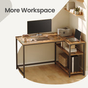 L Shaped Corner Desk with Adjustable Shelves Ideal for Gaming and Office by Vasagle VASAGLE
