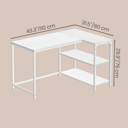 L Shaped Corner Computer Desk with Adjustable Storage for Gaming Office by VASAGLE VASAGLE