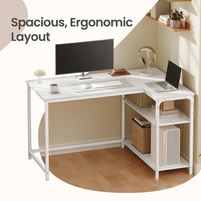 L Shaped Corner Computer Desk with Adjustable Storage for Gaming Office by VASAGLE VASAGLE
