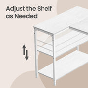 L Shaped Corner Computer Desk with Adjustable Storage for Gaming Office by VASAGLE VASAGLE