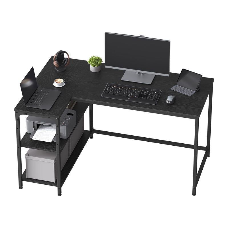 L Shaped Corner Computer Desk with Adjustable Shelves for Gaming Office by Vasagle VASAGLE