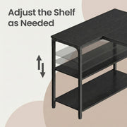 L Shaped Corner Computer Desk with Adjustable Shelves for Gaming Office by Vasagle VASAGLE