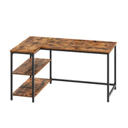 Corner Computer Desk with Adjustable Storage Shelves, L Shaped Gaming Table for Office VASAGLE