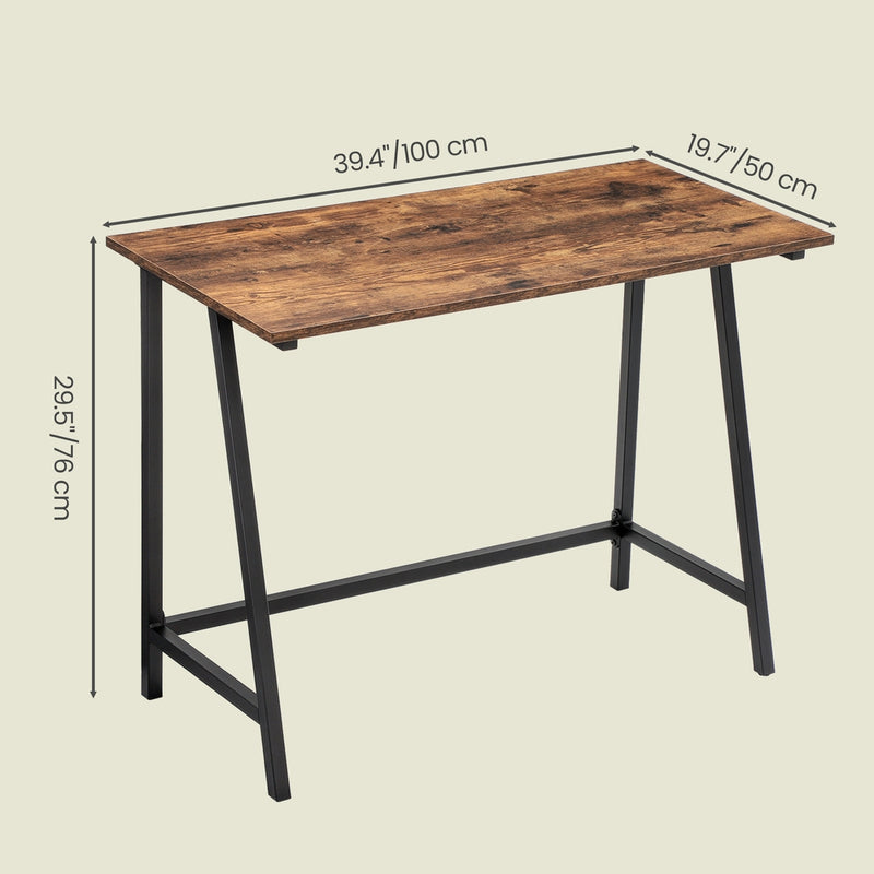 Compact Home Office Desk Sturdy Steel Frame Stylish Workspace 100x50x76cm by Vasagle VASAGLE
