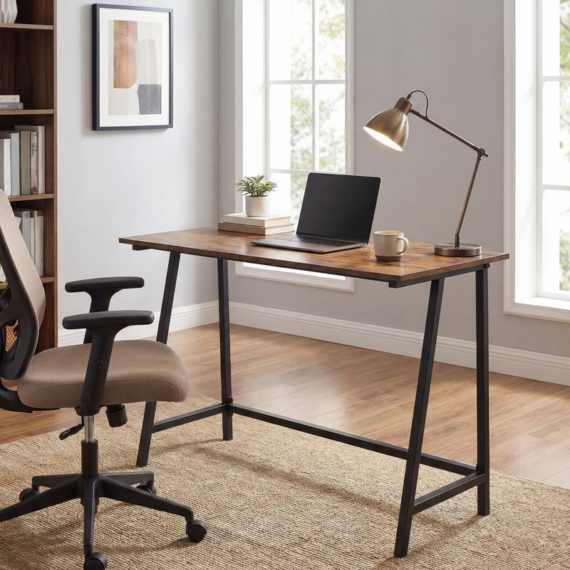 Compact Home Office Desk Sturdy Steel Frame Stylish Workspace 100x50x76cm by Vasagle VASAGLE